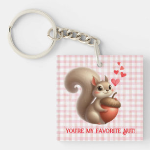 Schattige grappige eekhoorn Valentijnsdag Sleutelhanger