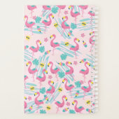 Schattige Grappige Flamingo Roze Blos Tropisch Pat Planner (Achterkant)