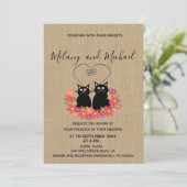 Schattige grappige florale cartoon katten uit lief kaart (Staand voorkant)