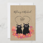 Schattige grappige florale cartoon katten uit lief kaart (Achterkant)