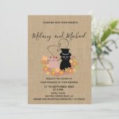 Schattige grappige florale cartoon katten uit lief kaart (Staand voorkant)