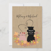 Schattige grappige florale cartoon katten uit lief kaart (Achterkant)