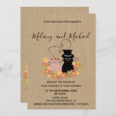 Schattige grappige florale cartoon katten uit lief kaart (Voorkant / Achterkant)