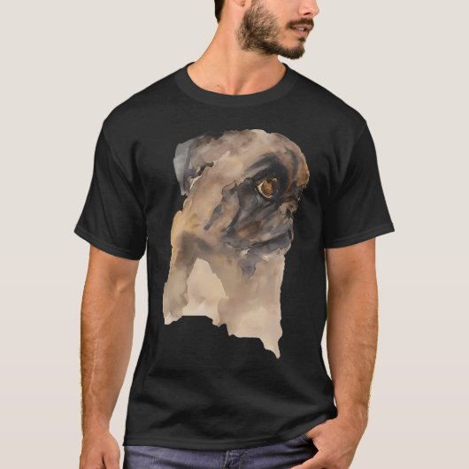schattige grappige gekke pug t-shirt (Voorkant)
