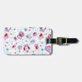 schattige , grappige gezichten dragen bloemen zwaa bagagelabel (Voorkant horizontaal)