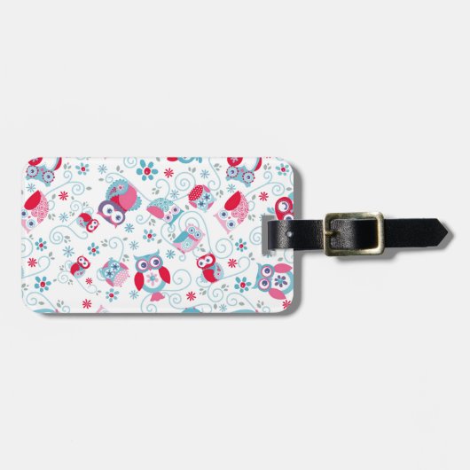 schattige , grappige gezichten dragen bloemen zwaa bagagelabel (Voorkant horizontaal)