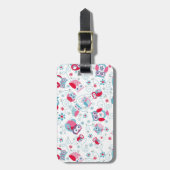 schattige , grappige gezichten dragen bloemen zwaa bagagelabel (Voorkant verticaal)