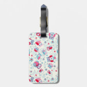 schattige , grappige gezichten dragen bloemen zwaa bagagelabel (Achterkant verticaal)