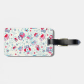 schattige , grappige gezichten dragen bloemen zwaa bagagelabel (Achterkant horizontaal)