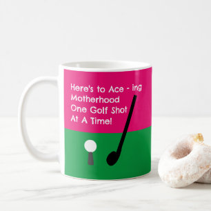 Schattige Grappige Golf Roze Eerste Moederdag Koffiemok