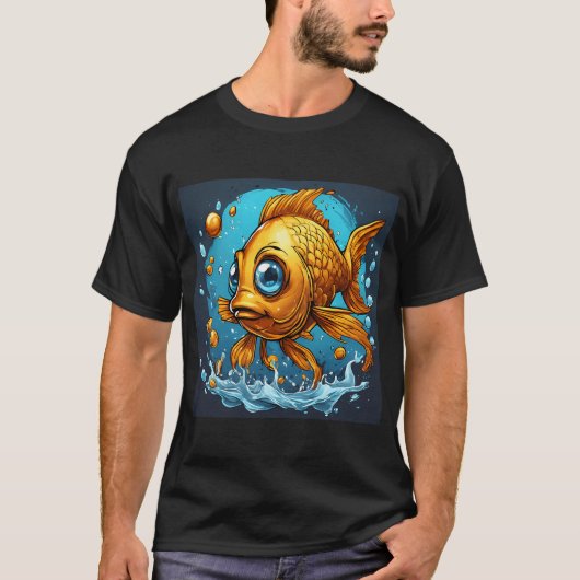 Schattige Grappige Goudvis T-shirt (Voorkant)