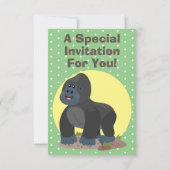 Schattige grappige grote gorilla cartoonillustrati kaart (Achterkant)