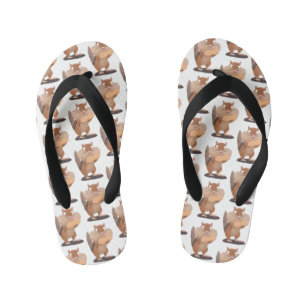 Schattige grappige grote wangen eekhoorn cartoon kinder teenslippers