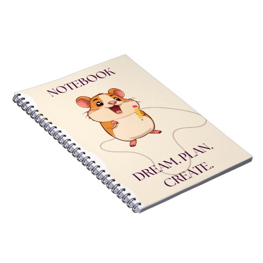 Schattige Grappige Hamster met Potlood – Lachend Notitieboek (Rechterzijde)