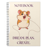 Schattige Grappige Hamster met Potlood – Lachend Notitieboek (Voorkant)
