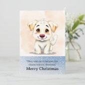Schattige Grappige Hond Kerstkaart (Staand voorkant)