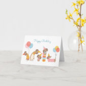 Schattige grappige honden feest kaart (Gele Bloem)