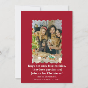 Schattige Grappige Honden Kerstmis Vakantiekaart Kaart