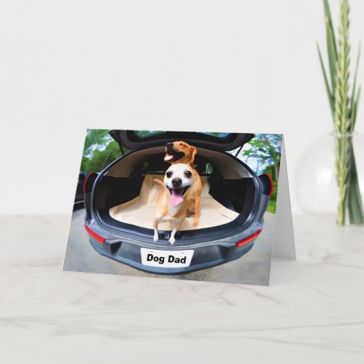 Schattige grappige honden Vaderdag Papa Kaart (Voorkant)