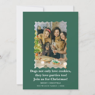 Schattige Grappige Honden Zeggen Kerstmis Vakantie Kaart