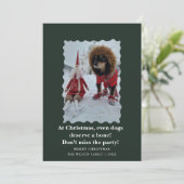 Schattige Grappige Honden Zeggen Kerstmis Vakantie Kaart (Staand voorkant)