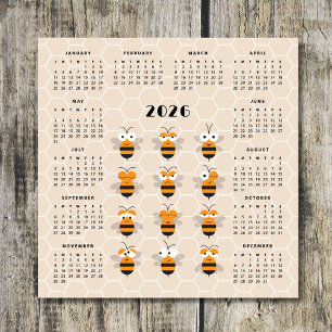 Schattige Grappige Honingbij Bijenkorf Kalender 20