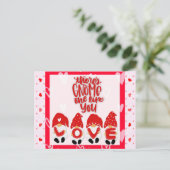 Schattige Grappige Kabouter Valentijnsdag Harten L Briefkaart (Staand voorkant)