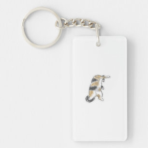 Schattige Grappige Kat Been Omhoog Verzorgen Handg Sleutelhanger