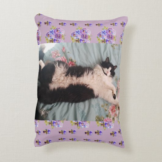 Schattige Grappige Kat Doet een Gelukkige Dans kat Accent Kussen (Achterkant (Verticaal))