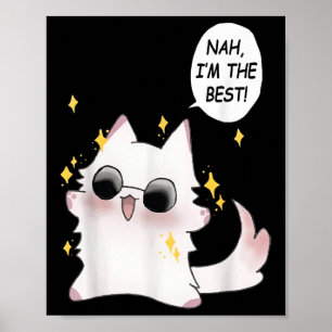 Schattige Grappige Kat Grappige Anime Meme Nee Ik Poster