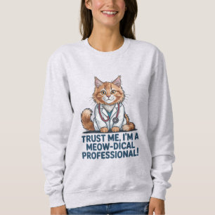 Schattige Grappige Kat Medische Grappige Illustrat Trui