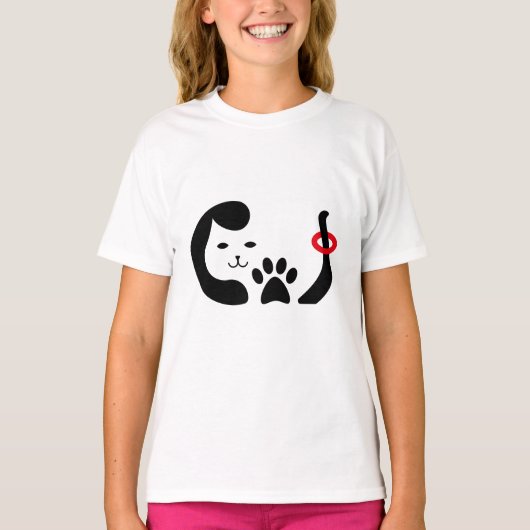 Schattige Grappige Kat Miauw T-shirt (Voorkant)