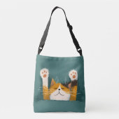 Schattige Grappige Kat Slaap Crossbody Tas (Achterkant)