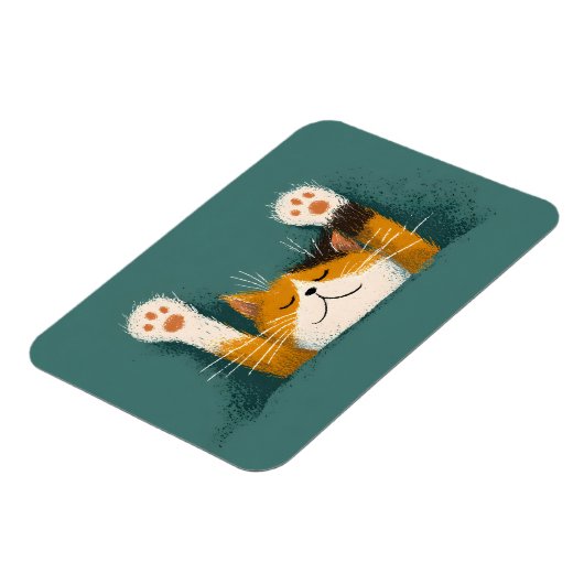 Schattige Grappige Kat Slap Magneet (Linkerzijde)