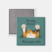 Schattige Grappige Kat Slap Magneet (Voorkant / Achterkant)