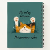 Schattige Grappige Kat Slap Notitieboek (Achterkant)