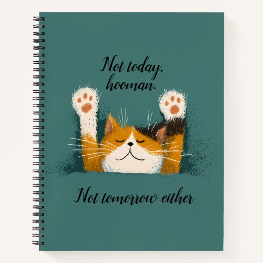 Schattige Grappige Kat Slap Notitieboek (Voorkant)