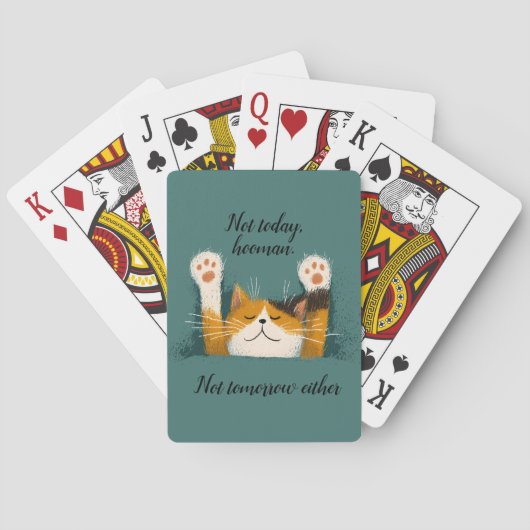 Schattige Grappige Kat Slap Pokerkaarten (Achterkant)