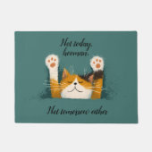 Schattige Grappige Kat Slapend Deurmat (Voorkant)