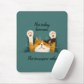 Schattige Grappige Kat Slapend Muismat (Met muis)