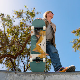 Schattige Grappige Kat Slapend Persoonlijk Skateboard
