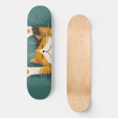 Schattige Grappige Kat Slapend Persoonlijk Skateboard (Voorkant)