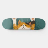 Schattige Grappige Kat Slapend Persoonlijk Skateboard (Horizontaal)
