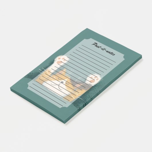 Schattige Grappige Kat Slapend Post-it® Notes (Schuin)