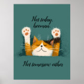 Schattige Grappige Kat Slapend Poster (Voorkant)