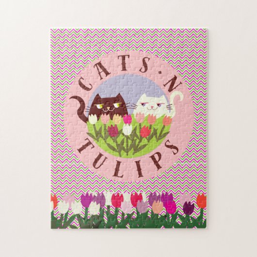 Schattige Grappige Katten Legpuzzel (Verticaal)