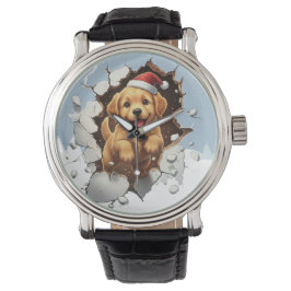 Schattige Grappige Kersthond Horloge