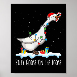 Schattige Grappige Kerstman Eend Domme Gans Op De Poster