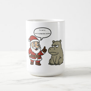 schattige, grappige Kerstman en nijlpaard Kerstmis Koffiemok