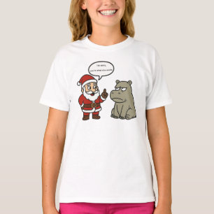 schattige, grappige Kerstman en nijlpaard Kerstmis T-shirt